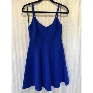 Lulu’s Women’s Skater Fit and Flare Mini Dress Royal Blue Spaghetti Strap Size S